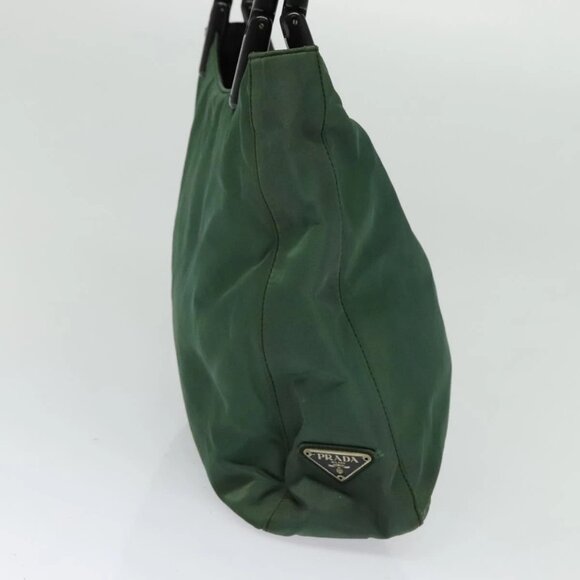PRADA Shoulder Bag Nylon Plastic Green Silver - Picture 4 of 16